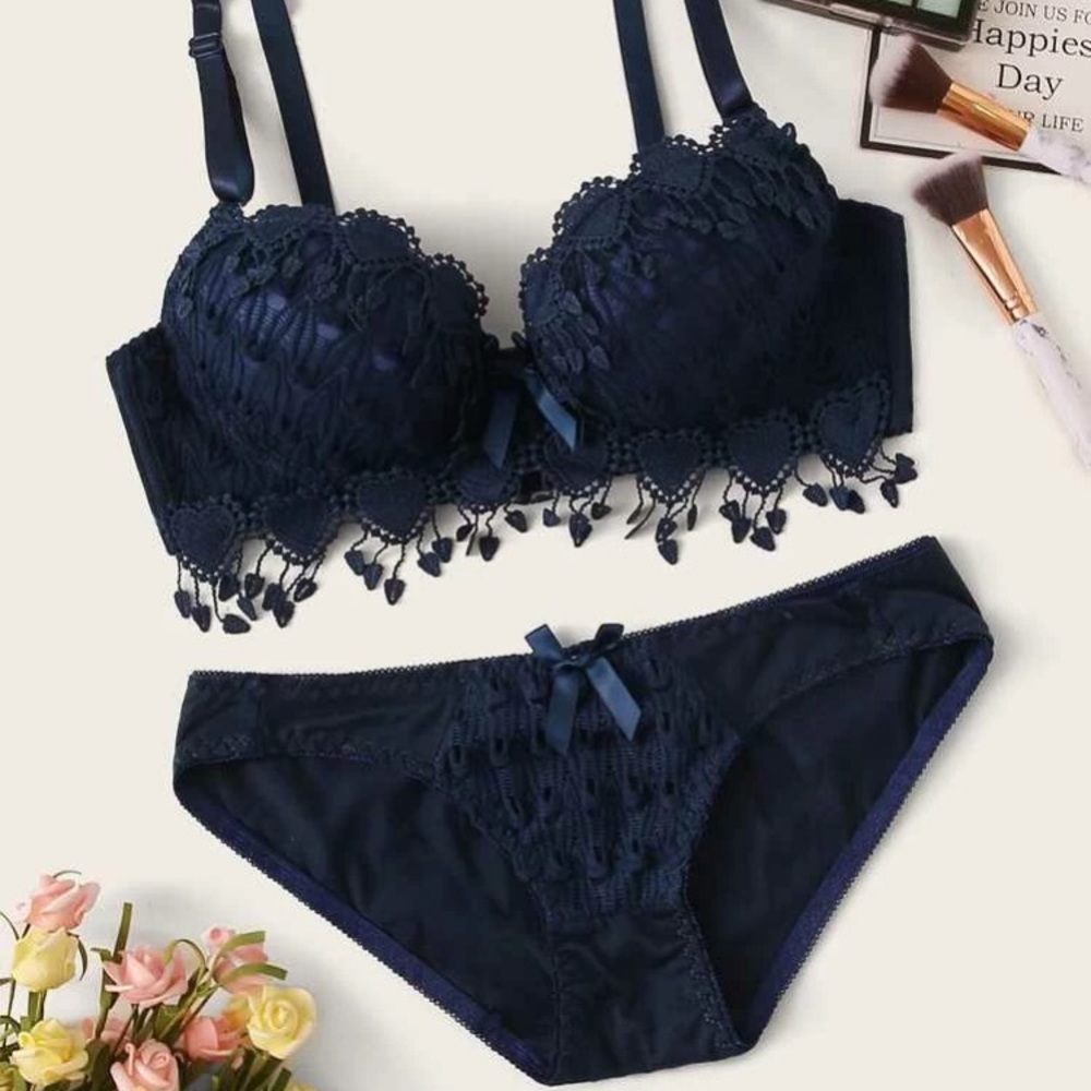 Crochet Trim Lingerie Set